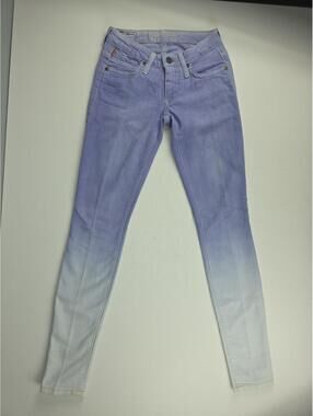 Robin’s Jean USA Made Women's Lavender To White Fade Purple Skinny Jeans Sz 23